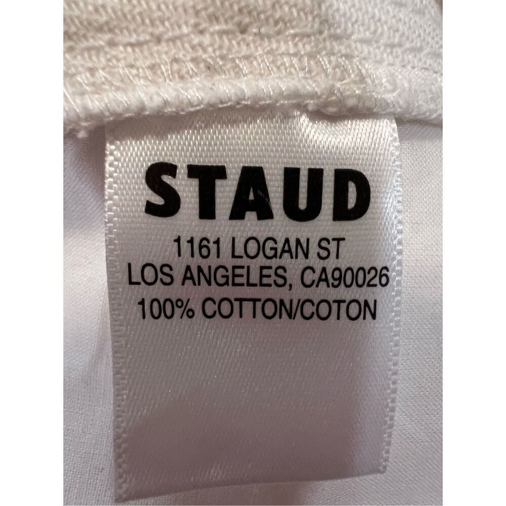 Staud Women's White Denim Cotton High Rise Painter Cargo Jeans Size 12 NWOT - Picture 4 of 6